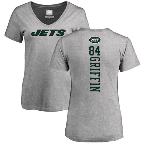 New York Jets Ash Women Ryan Griffin Backer NFL Football #84 T Shirt